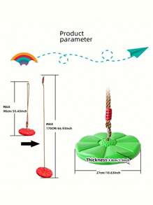 1pc/Tree Rope Swing Disc, Plastic Round Swing, Outdoor Backyard Hanging Swing, Fun Interaction Swing, Family Gathering Swing, Round Swing Seat For Outdoor Backyard Playground