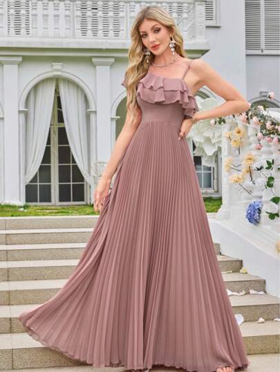 Szyfonowa minimalistyczna seksowna jednoramienna marszczona dopasowana sukienka imprezowa, odpowiednia na wesele, sukienkę dla druhny