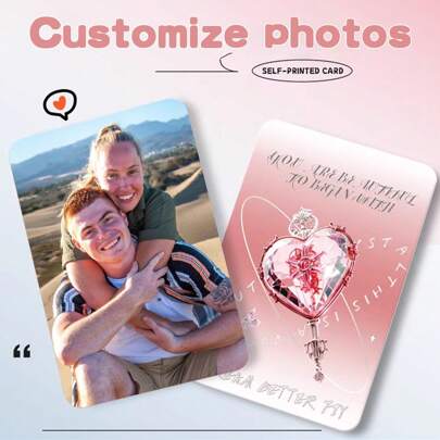 10 piezas de tarjetas personalizadas de PVC de alta definición de un solo lado, tamaño de 3 pulgadas para parejas, celebridades, mascotas, regalos únicos para el Día de San Valentín, Navidad, Día del Padre/Madre, novio/novia, regreso a la escuela y útiles escolares.