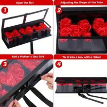 1 Stück transparente Fenster-Geschenkbox in Mutterform, Pappblumenbox für Blumen, Schokolade, Erdbeeren, Süßigkeiten, Schmuck, Rosenstrauß, Geschenk für Mutter (Blumen nicht enthalten)