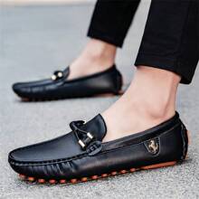 1 Pair Men's Loafers, Summer New Fashion Plus Size Men's Handmade PU Leather Loafers, Casual Driving Flat Slip-On Shoes, Luxury Comfortable Moccasins, White Loafers For Men Size 37-48, Father's Day Gift - Black - View 6