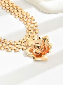1 Stück einzigartiger, übertriebener, kreativer, vielseitiger, eleganter Blumen Choker Halskette, Frühling/Sommer