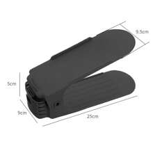 Pack Of 20 Shoe Slot, Adjustable Double Layer Adjustable Shoe Storage Rack With Anti-Slip Design, Saving Space In Wardrobe And Shoe Cabinet - Black - View 2