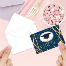 25 Piece Graduation Greeting Card Set - 12 Cards + 12 Envelopes + 1 Seal Sticker, Graduation Season Card Blessing Message Combo Set, Handwritten Gift Cards For Classmates, Blessing For Friends, Classmates, Family, Back To School, Graduation Gift, Class Reunion, Graduation Party - Multicolor - View 5