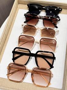 5-6pcs Women Geometric Frame Boho Elegant Modern Simple Style Fashion Glasses Combination For Outdoor Travel Driving Camping Street-Photography Accessories