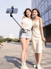 Treppiede bastone per selfie retrattile da 170 cm con telecomando senza fili, compatibile con e smartphone Android, adatto per live streaming, vlog, raduni familiari, riprese di feste di Natale, per selfie tenuti in mano, attività all'aperto, interviste per vacanze estive, viaggi, attività all'aperto, supporto treppiede per live streaming