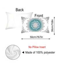 2pcs Mandala Dahlia & Compass Design Pattern Pillow Cover, Modern Style Polyester Square Home Decor Cushion Cover With Zipper Closure, Suitable For Sofa, Bed, Bedroom, Living Room