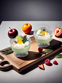 4/8pcs Ice Cream Cup, Summer Drink Cup, Ice Cream Cup, Cake Dessert Cup, Suitable For Summer Baking Birthday Party Wedding Dessert Table Cold Drink Cup Coffee Cup Dessert Cup Mousse Dessert Cup Plastic Dessert Cup Reusable - Transparent - View 6