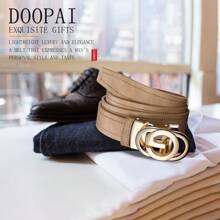 DOOPAI DOOPAI Herren Gürtel im Lässig Stil - Ledergürtel aus PU, verstellbar passend für vintage Hosen, stilvolles und vielseitiges Accessoire, perfektes Geschenk für ihn