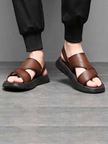 Super Soft Soled Beach Sandals Outdoor Sandals Two Wear Men's Shoes - màu nâu - Xem 2