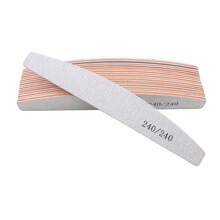 5 pezzi Lima per unghie a mezzaluna, con stampa grigia e bianca, resistente all'usura, lavabile, a doppia faccia con denti dal nucleo colorato