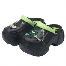 Miniso The PowerpuffGirls Series Chunky Sole Fashion Clog Sandals With Customizable Charms(1 Pair) - Green - View 4