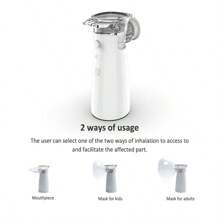 Portable Mesh Nebuliser - Silent Handheld Electric Nebuliser For Home Or Travel, Handheld Adult Nebuliser With Large And Small Size Masks, Mini Nebuliser (Batteries Not Included)