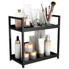 Two Tier Desktop Organizer For Bathroom Cosmetics, Vanity, And Multi-Functional Kitchen Plastic Storage