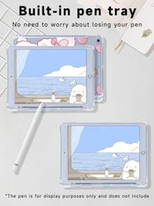 Ayotu Ốp lưng bảo vệ hình thỏ dễ thương tương thích với IPad 7/8/9 10,2 inch, có khe cắm bút chì tích hợp, tương thích với Samsung Galaxy Tab A8 10,5 inch 2022 & S6 Lite 10,4 inch, vỏ mềm nhẹ, mặt sau bằng TPU chống trầy xước, cạnh nhô lên để hấp thụ sốc - Nhiều màu - Xem 4