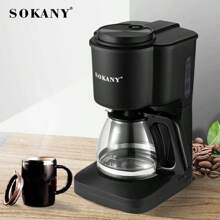 SOKANY SK-124 高效美式滴滤咖啡机适用于家庭和办公室，950W 快速加热，6 杯大容量