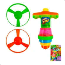 Super Spinning Top With Light Plastic Disc Toy DuteToys DTY1076 - Multicolor - View 6