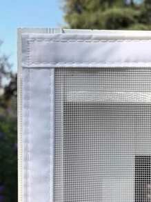 1件装，白色，拉链式。多种尺寸可选，自粘式防蚊纱窗，无需钻孔，隐形蚊帐，窗户蚊帐，薄网材质，夏季可水洗