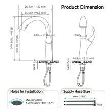 Pull-Out Basin Faucet With Hot/Cold Water Anti-Splash Kitchen Sink Faucet 360° Swivel Spray Modern Bathroom Vanity Faucet Undermount Installation - 黑色 - 查看 5