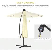 1 Pc Outdoor Beach Umbrella, Double-Sided Sun Umbrella, Large Sunshade Umbrella, Dia.116.1" X 98.4"H, Cover A Wide Range Of Sunlight, The Handle Can Be Raised And Lowered 360 Degrees To Adjust The Umbrella