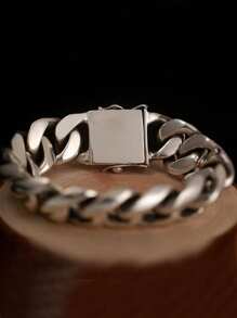 1pc Punk Style Thick Chain Bracelet, Men's Bangle Wrist Accessories Gift - E169 - View 2