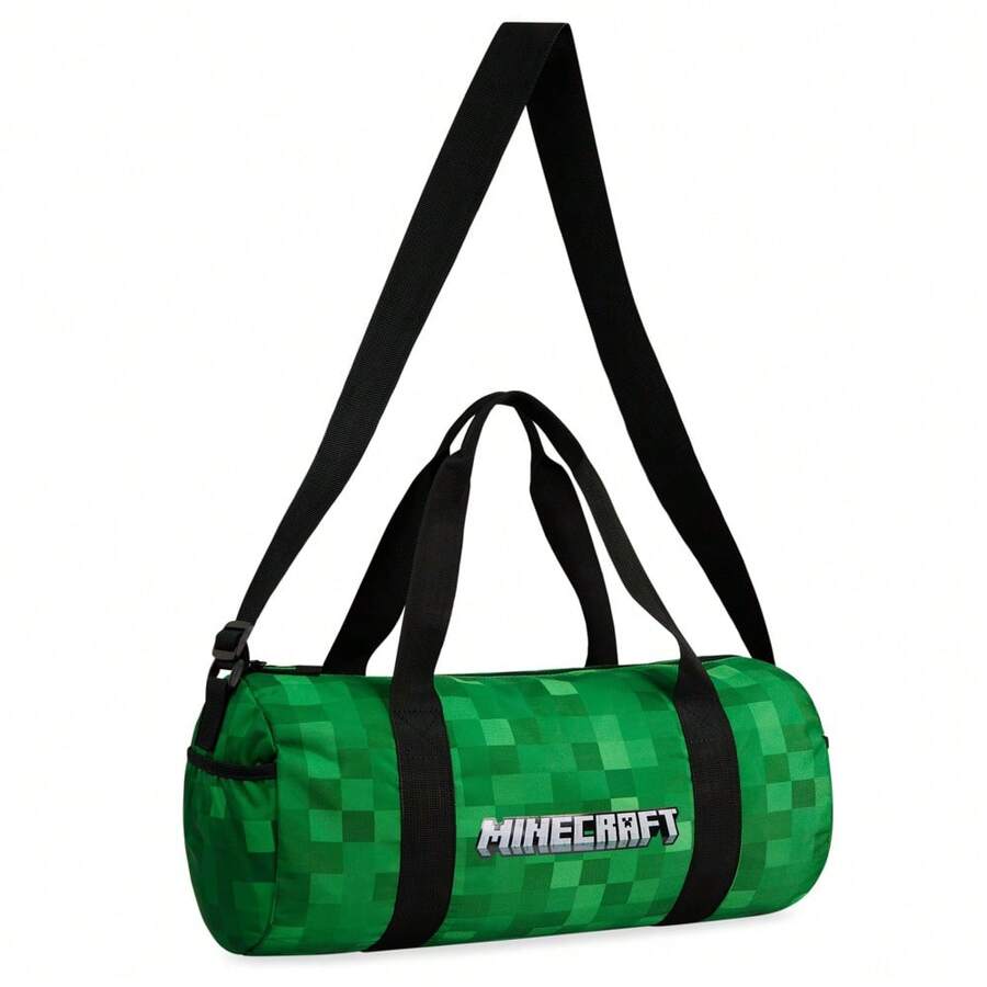 Minecraft Gym Bag Travel Overnight Sports Duffle Adjustable Strap Kit Large Holdall Gamer Hand Luggage - Multicolor - View 1