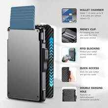 Umoven Wallet For Men - With Money Clip Slim Leather Slots Credit Card Holder RFID Blocking Bifold Minimalist Wallet - 棕紅色 - 查看 9