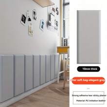 Set de 5 protectores de pared adhesivos suaves y de color liso minimalista de Cycleader, de fácil aplicación, de espuma de poliuretano (PU) suave para cabecera de cama, tatami y decoración de pared