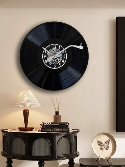 1pc 11.8in Retro Vinyl Record Klok Ornaments Wand Advanced Art Creative Clocks Medieval ation Living Room Bedroom Coffee Shop, The Kitchen Heart Of Home Inspired Cloc.