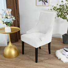 1pc Plain Color Flexible Casual Chair Cover, Non-Slip Armchair Protector - Multicolor - View 11