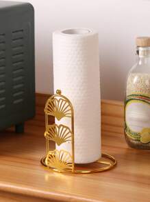 1pc Gold Metal Floral Design Freestanding Paper Towel Holder, Suitable For Rolled Paper Storage, Home Decor, Desk, Home Organization And Storage, Room Decor, Bedroom, Kitchen Accessories, Kitchen Tools, Kitchen Organization, Travel, Holiday, Tissue Box Holder, Family Gathering, Kitchen Dining Table Decor - Multicolor - View 14