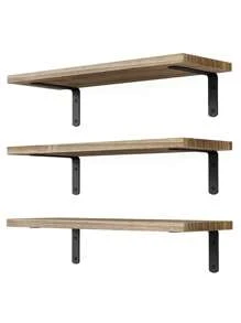 Juego de 1 estantería rústica de madera, estante flotante de estilo granja para decoración de pared, estantes colgantes para baño, dormitorio, almacenamiento, cocina, sala de estar, decoración de hogar de otoño