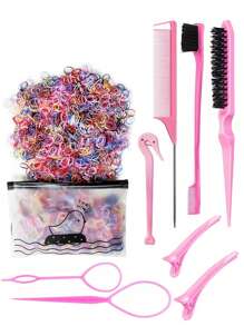 1008pcs/Set Kids Colorful Sweet Hair Bands Elastic Hair Ties Hair Styling Tools Suitable For Girls - Multicolor - View 7