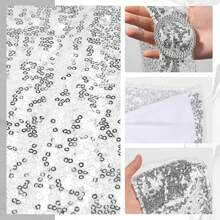 1/12/20/30/50 Set Of Sequin Chair Strap, 30x15cm Buckle Decorative Bow Wedding Supplies - Silver