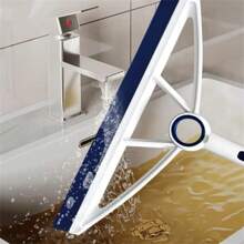 1pc Household Silicone Long Handle Floor Squeegee, Magic Broom, 2 In 1 Dual Head Magic Broom For Wiping Water, Stains, Hair On Floors, Windows, Glass, Bathroom, Walls, Cleaning Tool, Cleaning Supplies, Dorm Essential