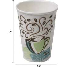 CoffeeInsulated Paper Cup, 12oz Cups And Lids Bundle 12 Oz, 50 Cups, 50 Lids - 彩色 - 查看 2