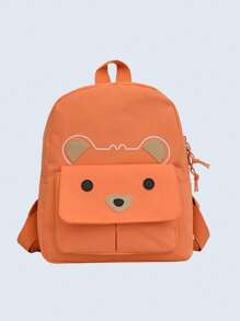 1 pieza Mochila de dibujos animados bordada personalizable con patrón de oso lindo, ligera, adecuada para niños o niñas, ideal para la escuela, viajes y uso diario, regalo de cumpleaños infantil, graduación, Navidad, invierno, otoño, escuela, al aire libre/picnic/viaje/senderismo/campo deportivo/ejercicio/escalada, regalo de regreso a clases, edición de Halloween, moda de regreso a clases, regalo de Navidad, organizador de viaje - Multicolor - Ver 10