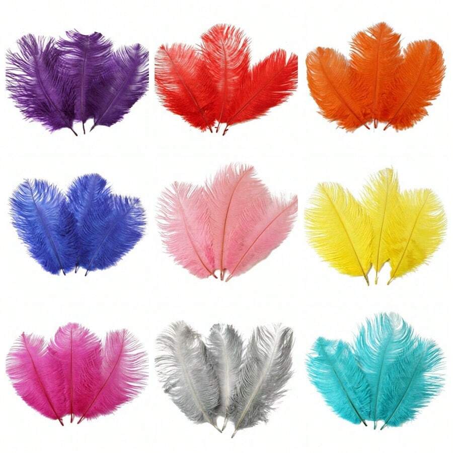 10 PIEZAS (15cm-20cm/5,9in-7,9in) Plantas de plumas de avestruz artificiales simuladas, utilizadas para decoración central, fiesta, decoración del hogar para boda, atrapasueños, decoración de jarrón, arreglo floral, manualidades de decoración del hogar para fiestas, bodas y decoración de jarrones.