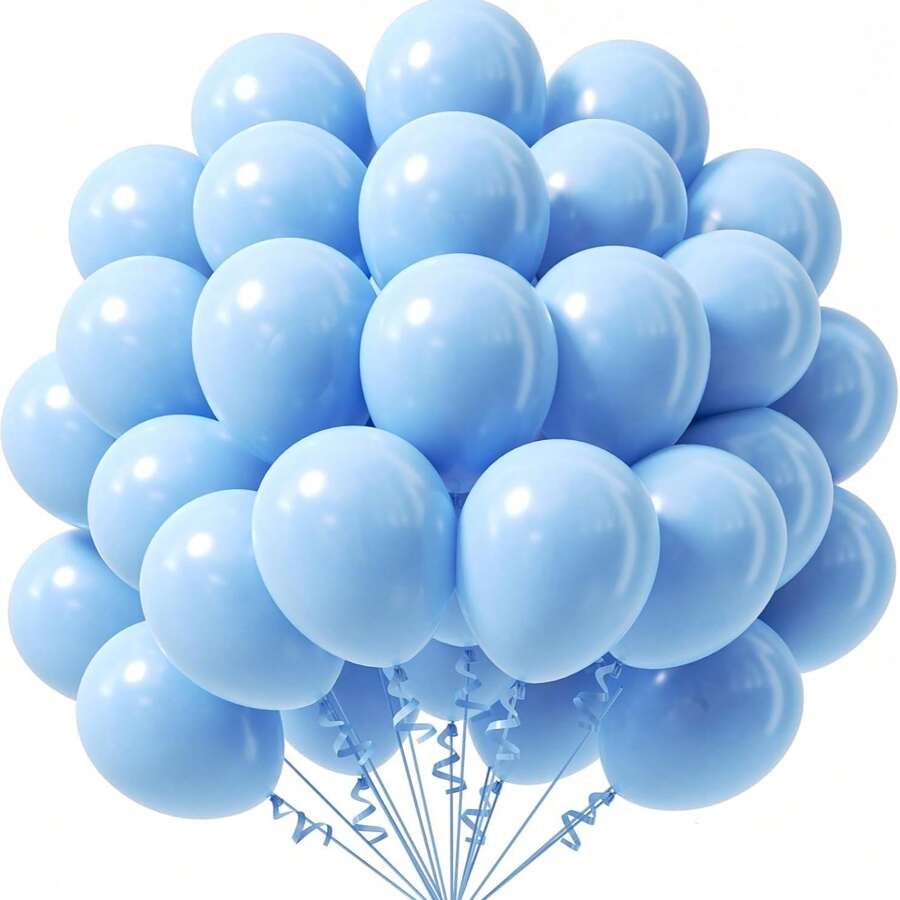 10/30/50/100 个优雅马卡龙蓝色 5-18 英寸乳胶气球，适用于生日派对、婚礼、新娘送礼会、周年纪念、单身派对和其他庆祝装饰、房间装饰、照片道具