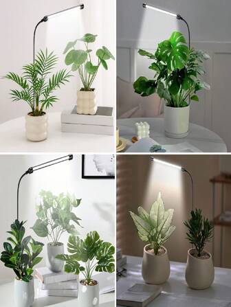 Yogle ชุดโคมไฟปลูกต้นไม้ในร่ม - ตั้งเวลาได้ 4/8/12 ชั่วโมง, ปรับสเปกตรัมได้ - เหมาะสำหรับไม้อวบน้ำและต้นไม้ขนาดเล็ก, โคมไฟต้นไม้สีขาวแสงน้อย, เหมาะสำหรับทำสวนในบ้าน