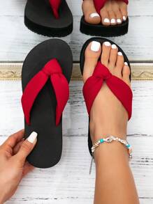 Spring/Summer Women Fashion Flat Sandals,Cute Slippers,European And American Style Beach Slippers,Summer Shoes,Spring Shoes,Middle East Style Printed Black Red Outdoor Flip Flops,Lightweight Comfortable Breathable Shock Absorbing Practical Vacation Slippers.