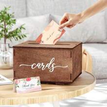 1pc/11pcs/50pcs/51pcs-Wooden Wedding Card Box - Wedding Gift And Money Reception Decoration For Baby And Bride Showers And Graduations