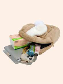 Personalizowany plecak z uszami króliczka, haftowane imię, słodka pluszowa torba na ramię, plecak o dużej pojemności dla nastolatków, prezent na powrót do szkoły, kreatywny dla chłopców i dziewcząt, walentynki, wielofunkcyjny, ozdobny, list, stylowy, miękki, nowoczesny, kolorowy, kawaii, uroczy, słodki, swobodny, niestandardowy, spersonalizowany, wyjątkowy, dostosowany, prezenty dla dziecka, idealne prezenty dla niego, idealne prezenty dla niej, syn, córka