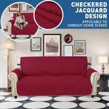 YSTYLE Housse de fauteuil 1/2/3/4 places avec accoudoirs – moderne, matelassée, déperlante, antidérapante, résistante aux griffures (même celles des chats), anti-salissures, lavable, universelle – housse de canapé pour salon et balcon - Rouge foncé - Voir 2