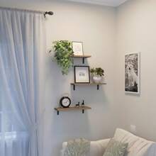Juego de 1 estantería rústica de madera, estante flotante de estilo granja para decoración de pared, estantes colgantes para baño, dormitorio, almacenamiento, cocina, sala de estar, decoración de hogar de otoño