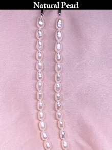 1 par de pendientes de perlas de agua dulce naturales, pendientes de perlas blancas colgantes para mujer, apropiados para uso diario y como regalo para ocasiones festivas