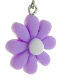 Anti-Allergic Colorful Daisy Flower Earring - Màu tím - Xem 2