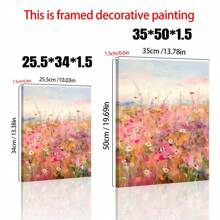 1 szt. Różowy wiosenny dziki kwiat botaniczny plakat artystyczny bez ramki nowoczesny współczesny styl - estetyczny kolorowy kwiat boho obraz na płótnie wydruk do wystroju Cottagecore, minimalistyczny kwiatowy obraz ścienny, poziomy wydruk artystyczny tuszem na powierzchni płótna