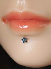 1 pieza de Pendiente con poste roscado internamente de acero inoxidable con rhinestones, aro de labio, pendiente de labio, joyería de piercing de Medusa de Ashley Monroe para labio y oreja, pendientes de labrete, adecuados para uso diario, fiesta, cita, regalo del Día de San Valentín, amigos, compañeros de clase, Día de la Madre