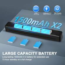 Portable Printers Wireless For Travel, Portable-Thermal-Bluetooth-Inkless-Printer Support 8.5" X 11" US Letter&Legal,A4&,A5,With 10 Pcs Folded Thermal Paper,Compatible With Android,IOS Phone&Laptop - 1 - View 2